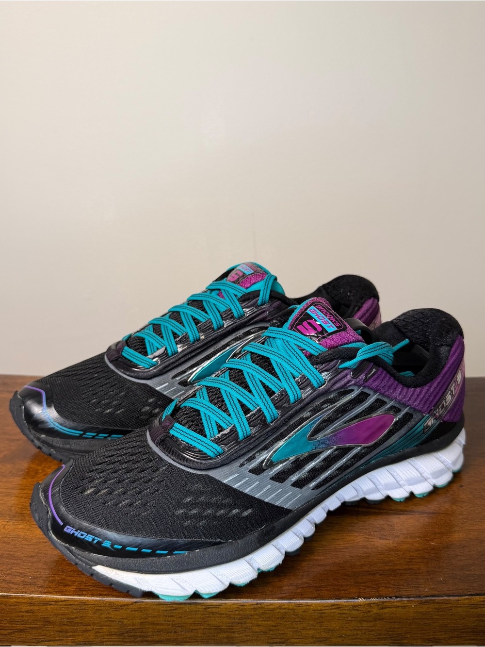Brooks Ghost 9 Women’s 8 B Running Shoes Black Grape Ceramic 1202251B092